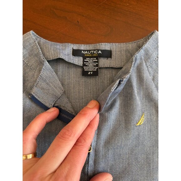 Nautica NWT Herringbone Zip Front Dress in size 2T Toddler - Picture 3 of 7